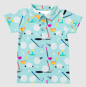 Nouveau Style été à manches courtes balle de Golf vert imprimé haut pour bébé <span class=keywords><strong>garçon</strong></span> haut Boutique vêtements en gros - Product Image 3