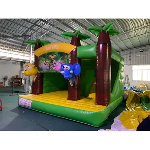 Khỉ Inflatable Bouncer Combo Để Bán Jungle Monkey Inflatable Bounce House Với Slide Nhảy Moonwalk