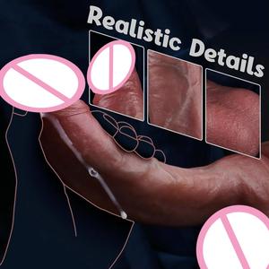 Dildo Realistico in Silicone Liquido 100% Impermeabile Flessibile e <span class=keywords><strong>Sicuro</strong></span> per Donne e Coppie Prodotti per Adulti - Product Image 4