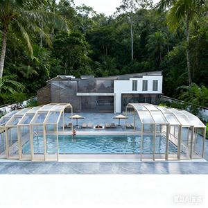 Fuxing – Nouvelle véranda mobile moderne à toit vitré pour <span class=keywords><strong>piscine</strong></span>, <span class=keywords><strong>abri</strong></span> extérieur écologique à cadre en aluminium et alimentation solaire, Henan Chine - Product Image 5