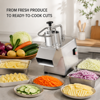 Coupe-légumes électrique commercial 5-en-1 pour la préparation et la production alimentaire : découpe, râpage et hachage de pommes de terre, carottes et choux