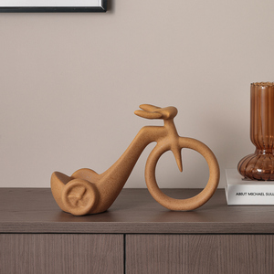 Porte-vin en céramique en forme de vélo, décoration moderne pour la maison, support à bouteilles, ornement - Product Image 4