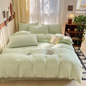 Juego de Ropa de Cama de Cuatro Piezas King Size 100% Algodón, Funda de Edredón Jacquard Rosa, Sábana y Fundas de Almohada para Uso Todo el Año en Hoteles de Lujo - Product Image 6