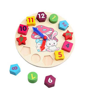 Montessori Giocattolo di Legno Educativo Forma Ordinamento Orologio Blocchi di Puzzle Di Insegnamento Tempo Numero di Blocchi Di Puzzle Sorter Puzzle - Product Image 1