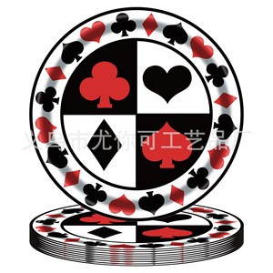 Articles de fête sur le thème du poker Yunik : assiettes en papier, gobelets, serviettes, bannières, nappes, ensemble de couverts pour événements de jeu - Product Image 3