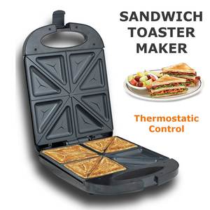 Machine à sandwich <span class=keywords><strong>XXL</strong></span> large 4 tranches Machine à sandwich grill ouvert à 180 degrés <span class=keywords><strong>gaufrier</strong></span> avec plaque détachable - Product Image 2