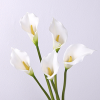 Fleur de Lys Calla Artificielle de 75cm de Long, Tige Unique, Pu Real Touch, Fleurs pour Décoration de Mariage et Maison