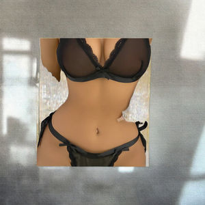 Ensemble de lingerie sexy pour femmes de haute qualité, avec nœud, en maille fine, en spandex/nylon, respirant et transparent - Product Image 3