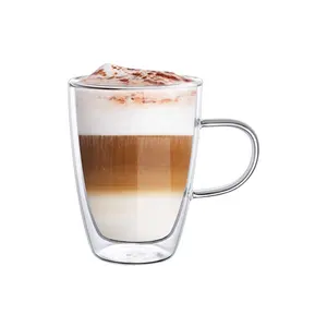 Aramoro Koffie Of Thee Glas Mokken Drinkglazen Set 80ml-650mlDouble Ommuurde Thermo Geïsoleerde Cups Double Wall