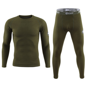 Conjunto de Ropa Interior Térmica de Poliéster con Camuflaje para Deportes al Aire Libre DF ESDY 1, Cuello Redondo, Grueso, para Ciclismo y Esquí, Camiseta Interior para Hombre - Product Image 4