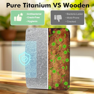 Tabla de Cortar Certificada de Titanio Puro 100% de Doble Cara, Antibacteriana, para Cocina y Uso en Exteriores - Product Image 5