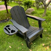 Chaise Adirondack Pliante Moderne Haut de Gamme en PEHD avec Repose-Pieds et Porte-Gobelets Intégrés, Portable et Légère, pour Villa et Parc