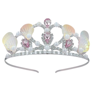 Ocean Pearl sirena <span class=keywords><strong>serie</strong></span> lega corona da sposa diadema strass accessori per capelli donna simpatico cartone animato dolce corona per festa da ballo - Product Image 1
