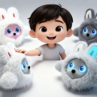 Dernier robot ours intelligent IA avec yeux LCD, caméra, capteur infrarouge, peluche super douce, jouet anti-stress