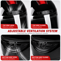 Casque de moto intégral confortable avec doublure intérieure respirante, coque en PP homologuée CE, casque de course