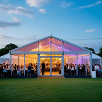 Tente Extérieure Transparente, Chapiteau en Aluminium, Tente Imperméable 3x3 6x6 pour Mariages et Événements