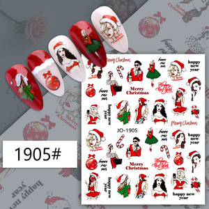 Nouvelle mode joyeux noël ongles autocollant en vrac bonne année <span class=keywords><strong>2022</strong></span> Nail Art décor <span class=keywords><strong>Gel</strong></span> Double face colle ongles autocollants - Product Image 5