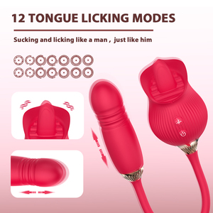 Vibrador <span class=keywords><strong>de</strong></span> succión <span class=keywords><strong>de</strong></span> clítoris <span class=keywords><strong>de</strong></span> rosa roja, consolador <span class=keywords><strong>de</strong></span> succión <span class=keywords><strong>de</strong></span> rosa, estimulador <span class=keywords><strong>de</strong></span> pezón, vibrador para lamer la <span class=keywords><strong>lengua</strong></span>, Juguetes sexuales para mujeres - Product Image 2