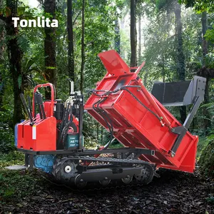 Garden Machinery Tonlita Mini Self Loading Crawler Loader Dumper Mini 800kg Crawler Dumper