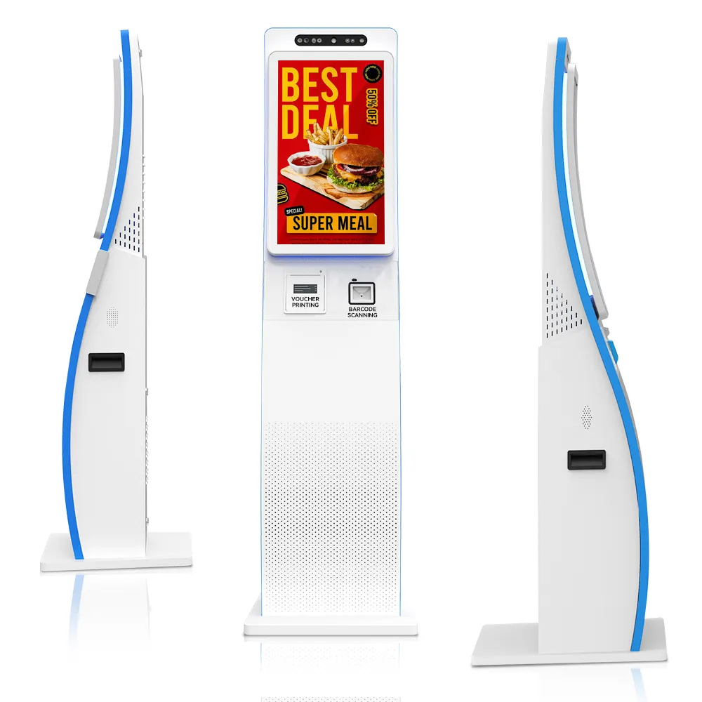 Usingwin 23.6 ''thông minh Nhà hàng đặt hàng POS thanh toán thiết bị đầu cuối kiosk tự dịch vụ màn hình cảm ứng tự phục vụ kiosk