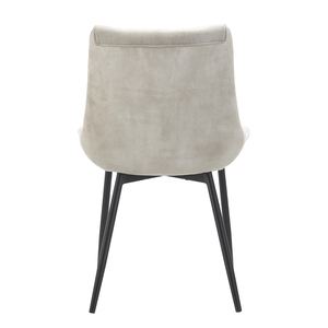 <span class=keywords><strong>Chaise</strong></span> de salle à manger en flanelle <span class=keywords><strong>beige</strong></span> clair avec dossier rembourré et pieds en métal <span class=keywords><strong>noir</strong></span> pour cuisine, restaurant, bureau - Product Image 5