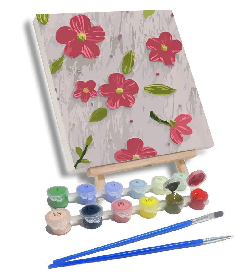 Impressions sur toile numériques Fleurs colorées Peinture par numéros Peinture à l'huile de qualité supérieure en vente