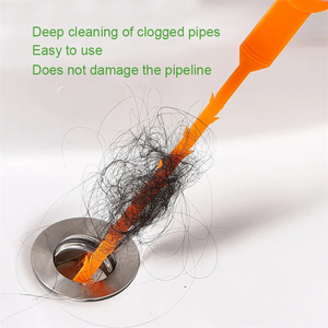 Rimozione dello zoccolo dello scarico dei capelli detergente per lo scarico del lavandino portatile strumento per la pulizia dello zoccolo di scarico del serpente della fogna della cucina - Product Image 4