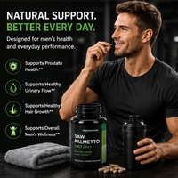 Capsules d'extrait de palmier nain OEM pour hommes – Bien-être quotidien, soutien de la prostate, des voies urinaires et des cheveux – Complément alimentaire – 100 capsules