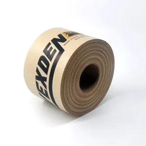 Water Activated Gummed Reinforced Kraft Paper Tape Custom Logo Kraft Paper Tape For Packing Brown Tape