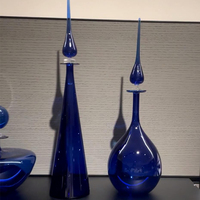Verre en cristal moderne maison artistique fait main bibelots bleu art du verre pour le salon
