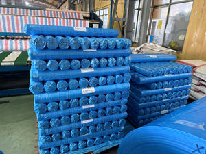 <b>Waterproof</b> PE <b>Tarpaulin</b> Blue High Durability Heavy Duty Roll Color Option Size Option For Camping Tent Truck Covering - Product Image 3