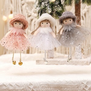 Cross-border New Festival <b>Christmas</b> Tree Pendant Beaded Yarn Skirt Hanging Decoration Creative Handmade Girls - Product Image 1