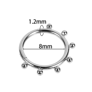 Titan bản lề đoạn Clicker Vòng với bảy quả bóng nhỏ vách ngăn cơ thể xuyên đồ trang sức - Product Image 3