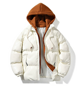 Meilleure veste d'hiver en coton bouffante pour hommes manteau à capuche deux pièces à la mode avec col montant pour hommes - Product Image 3