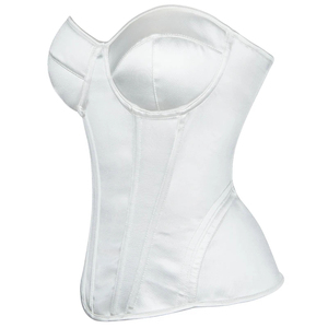 Corsés blancos sobre el busto, Tops con cordones, corpiño gótico Steampunk nupcial, Lencería moldeadora de cuerpo, corsés de Mujer, corsé de Torso largo para Mujer - Product Image 2