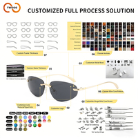TWOOO T1685 Nouvelle Arrivée Lunettes de Soleil Tendance Y2K en Métal Sans Monture à Bords Coupés, Forme Ovale, Petite Monture, Vente en Gros, Logo Personnalisé