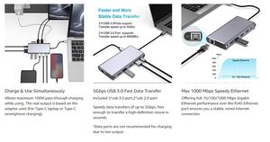 12-in-1 USB-C Hub aus Aluminiumlegierung, Laptop-Dockingstation mit <span class=keywords><strong>Dual</strong></span>-Monitor-Unterstützung, <span class=keywords><strong>Dual</strong></span>-Port-Display-Dock mit Mini-Portables-Design, auf Lager - Product Image 6