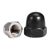 Écrous dôme décoratifs en acier au carbone nickelé et zingué noir GB923 M3 M4 M5 M6 M8 M10 M12, fixation hexagonale, vente en gros