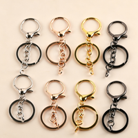 Fournitures de bricolage pour la fabrication de porte-clés : Anneau porte-clés en alliage de zinc plaqué, fermoir mousqueton, connecteur de chaîne, accessoires de charme pour sac