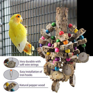 Medium Large Eco-Friendly Diamond Gray <strong>Parrot</strong> Bird <strong>Toy</strong> Hot-Selling Zanthoxylum Bungeanum Wooden Chewing Spot 2.5kg New Year's - Product Image 4