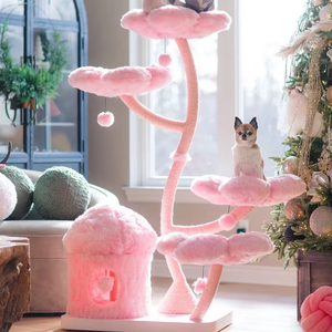 XIANGLONG Fabriek levert nieuwe moderne, duurzame, ecovriendelijke luxe kattenboomtoren, cadeau kattenhuis, bloemvormig. - Product Image 1