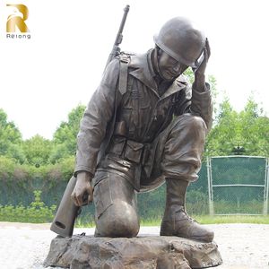 รูปปั้นทหารบรอนซ์กลางแจ้งขนาดเท่าคนจริง <span class=keywords><strong>สามทหาร</strong></span>จากเวียดนาม - Product Image 4