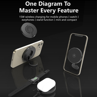 Chargeur sans fil magnétique 3-en-1 portable 15W tendance 2026 pour iPhone 12/13/14/15/16/17