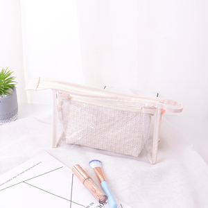 Bolsa de Maquillaje Transparente de Gelatina en Oferta, Bolsa de Aseo Impermeable de Dos Piezas de Gran Capacidad - Product Image 6