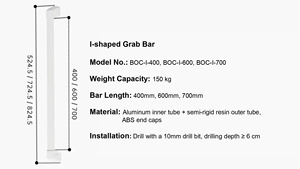 Barra de Apoyo <span class=keywords><strong>para</strong></span> <span class=keywords><strong>Baño</strong></span>, Cómoda y Resistente, Ayuda a Prevenir Caídas, Soporte Robusto con Capacidad de Peso de 150 kg - Product Image 2