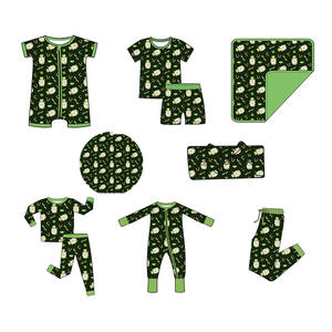 Bio-Bambus Kinder-Pyjamas & Schlafanzug Anpassbares Blumenmuster Atmungsaktiv Für Alle Jahreszeiten Jungen-Loungewear - Product Image 1