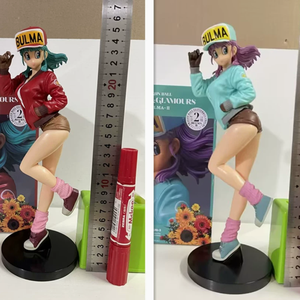 Figurine PVC Dragon Ball <span class=keywords><strong>Super</strong></span> Bulma Tenue Décontractée Vêtements <span class=keywords><strong>Rouge</strong></span> & Bleu Modèle Anime Jouet en Boîte Présentoir de Bureau à Collectionner - Product Image 2