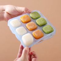 Récipients de stockage en silicone pour aliments pour bébés Plateau avec couvercles Récipients de congélateur pour lait maternel Purées de fruits pour aliments pour bébés