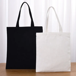 Recién llegado, bolsas de lona naturales en blanco y negro, tela de algodón 100% con impresión de logotipo personalizado, promoción de embalaje ecológico - Product Image 5