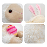 Boneka Domba Telur Paskah ODM OEM Kustom, Mainan Plush Super Lembut, Selimut Bordir, Realistis, Edukatif, Isi Kapas PP, Unisex